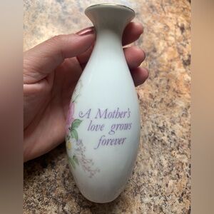 Vintage Floral White Vase - A Mother's Love